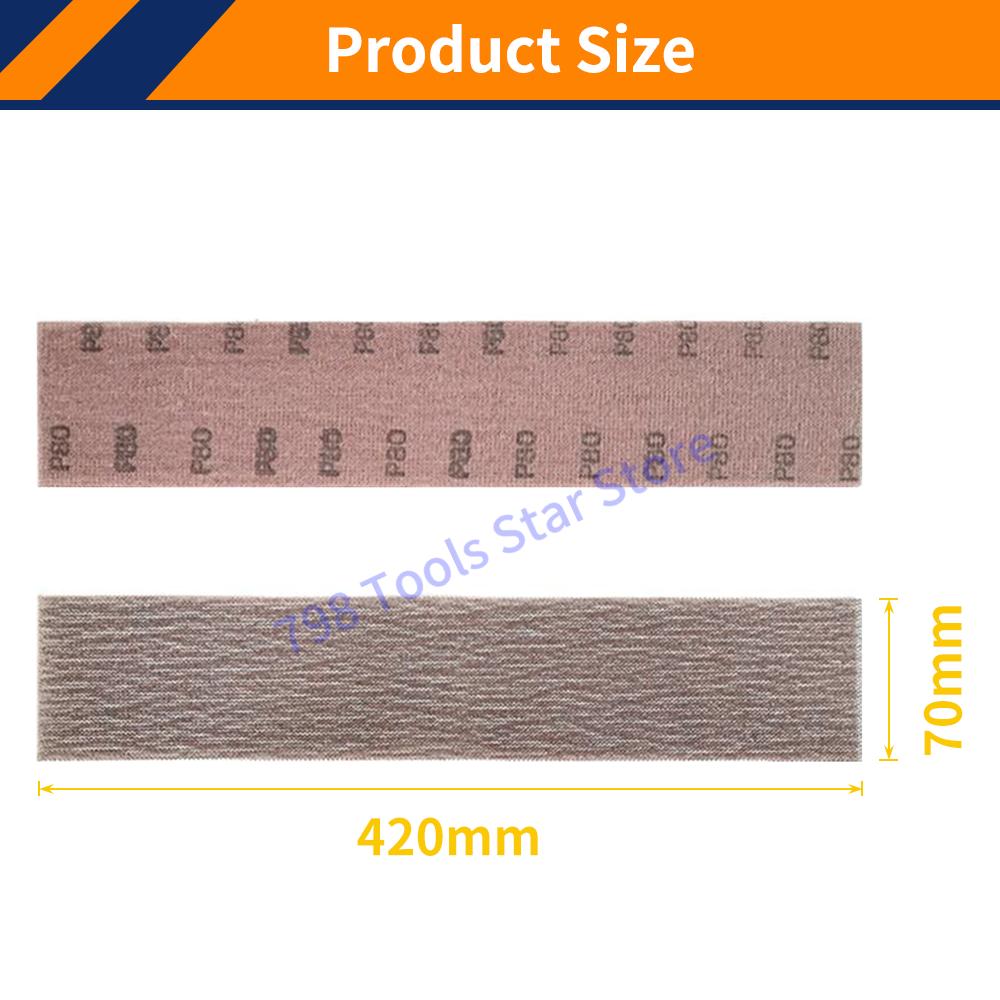 50PCS 70x420mm Mesh Dust Free Sanding Discs Hook & Loop Mesh Sandpaper for Car Drywall Metal Polishing & Grinding,80-800 Grit