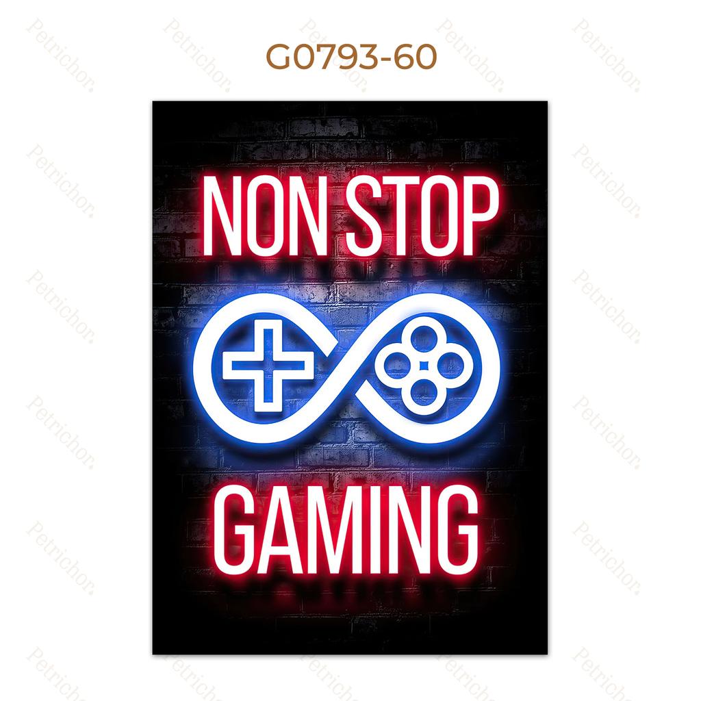 Modern Lights Gaming Zone Industrial Neon Wall Art Canvas Painting Posters Picture For Internet Cafe Bar Boy Room Home Decor