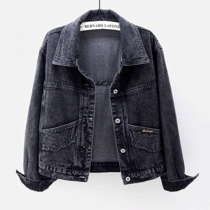 Women's Spring 2024 Embroidered Light Denim Jacket - Korean Style, Short, Loose, Slim Fit, All-Match