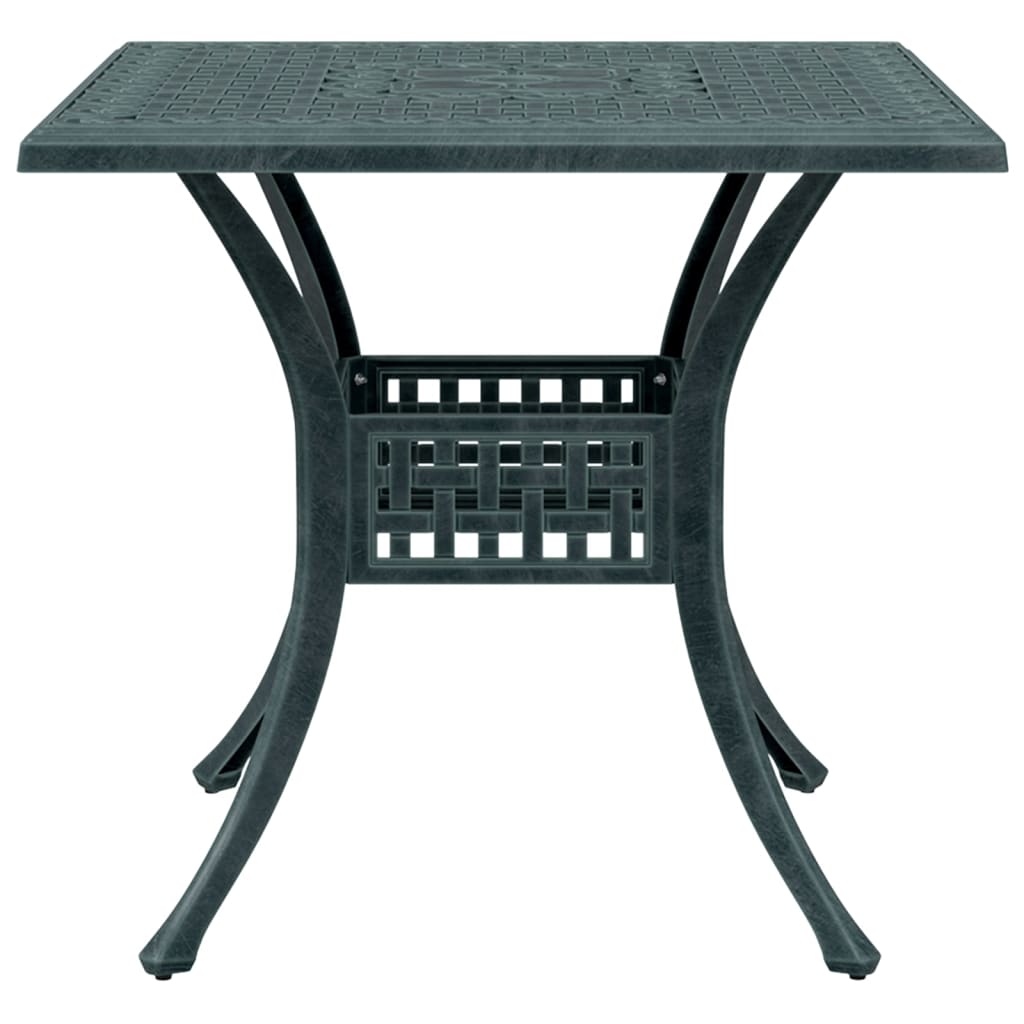 Garden Table Green 80x80x75 cm Cast Aluminium