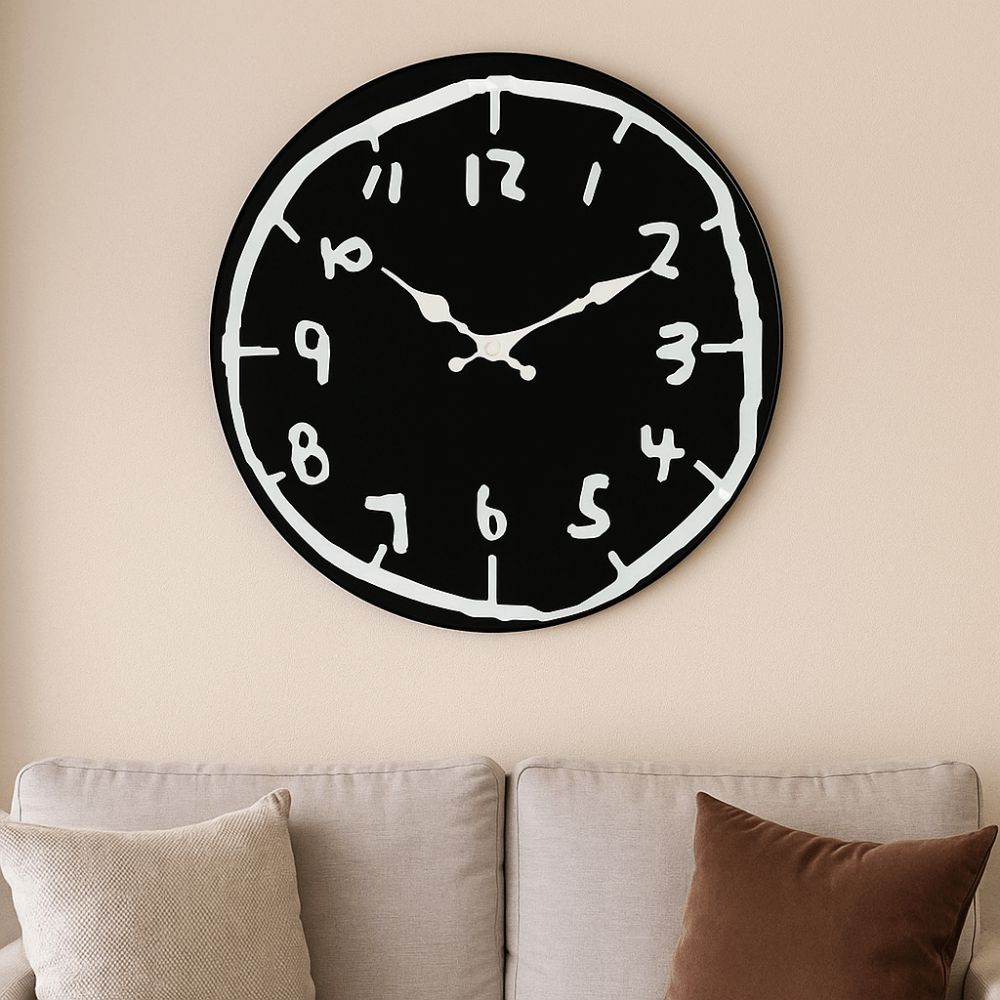 Cartoon Design Digital Wall Clock Special Design Wooden Round Clock Home Decoration