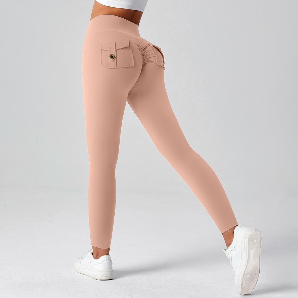 Женские модные однотонные штаны для йоги с высокой талией, узкие спортивные штаны для фитнеса