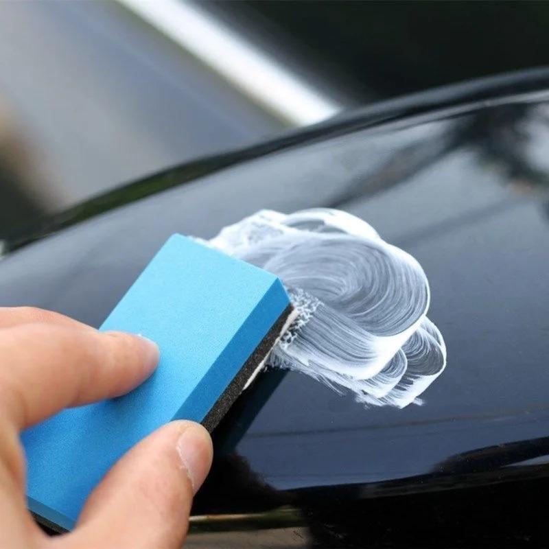 Car Ceramic Coating Sponge Applicato Glass Nano Wax Coat Sponges Blue Square Sponge and Microfiber Cloth Cleaning Accessory