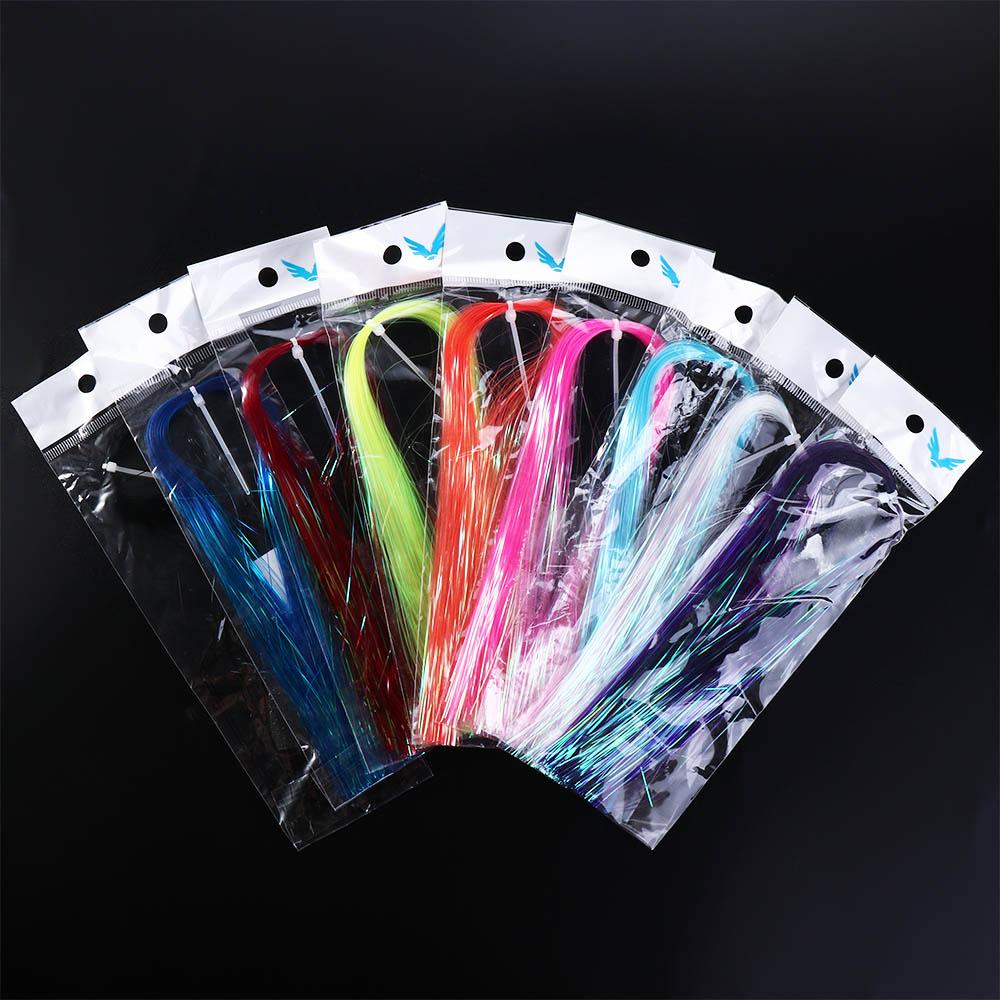 Shining Fly Fishing Jig Hook Streamer Fly Tying Tinsel Assist Hooks Line Fly Tying Materials