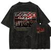 Hot BioShock Game Short-sleeved Washed-out Distressed Pure Cotton Loose Men's and Women's Shirt Large Size