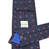 Галстук с названием бренда Paul Smith, галстук с узором в виде сердец, (Ширина 8 см), (Темно-синий/красный (PS140)) [Использовал]