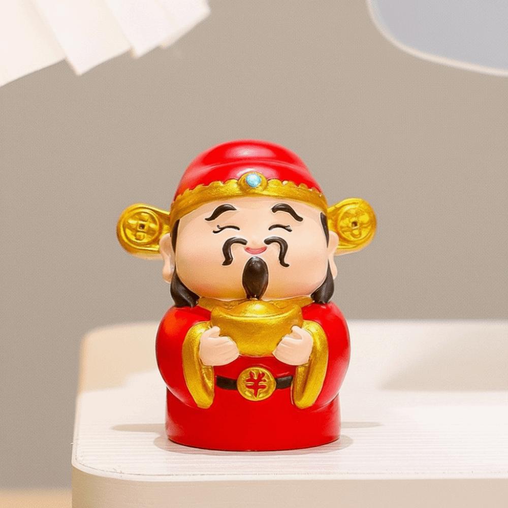 1/2/5pcs Chinese Style Wealth Gods Figurine Small Good Fortune God of Fortune Statue Attract Wealth Lucky Charm
