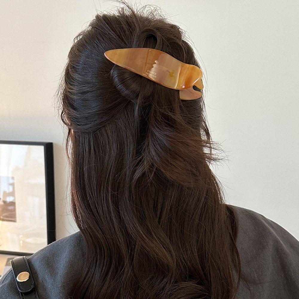 Sweet Leopard Hair Clip Elegant Kroean Style Barrettes Temperament Acetic Acid Duckclip Women