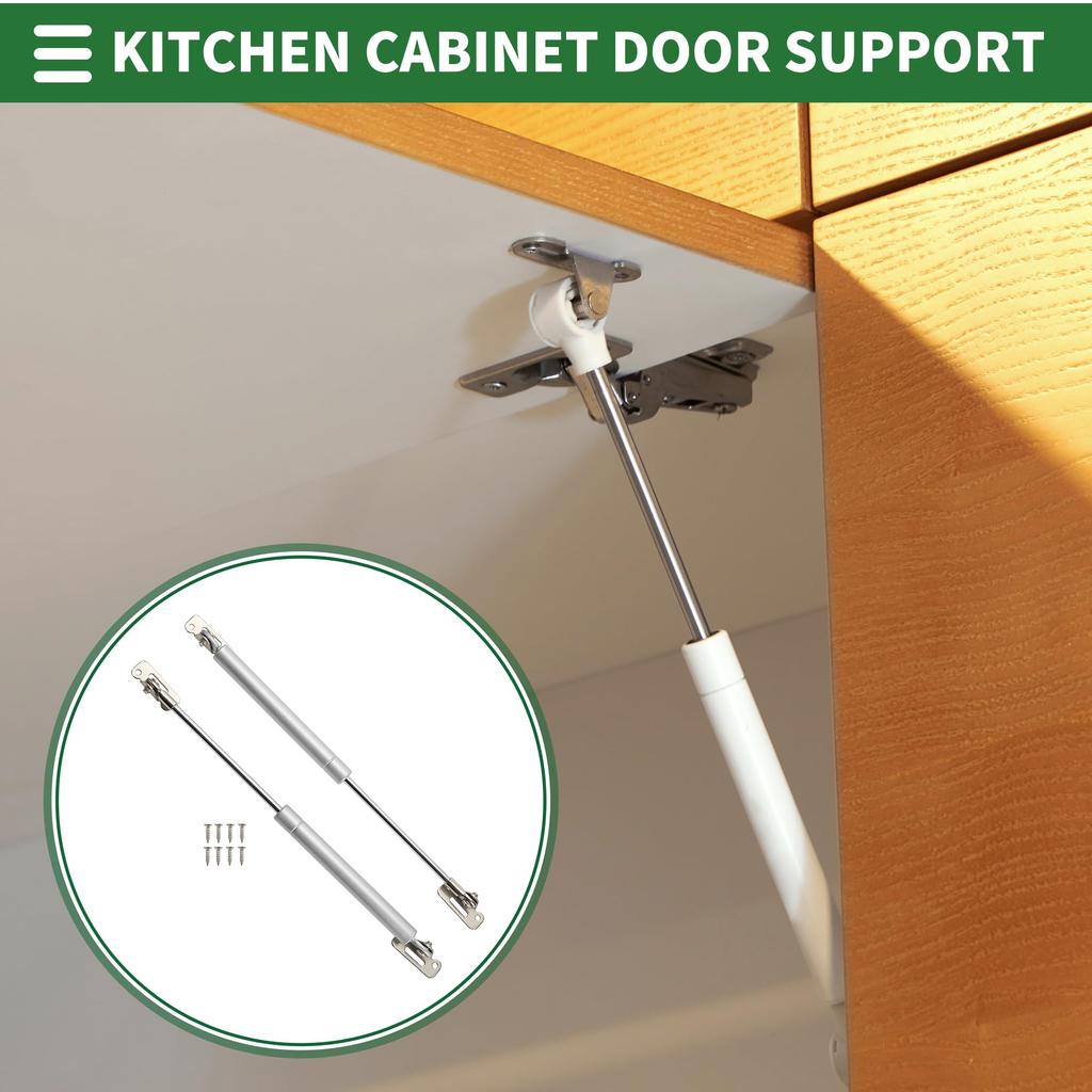 Motoforti Универсальный подъемный механизм для крышки шкафа, газовые пружины, 12"/285мм, 7lb/30N/3кг, серебристый тон, комплект из 2 штук