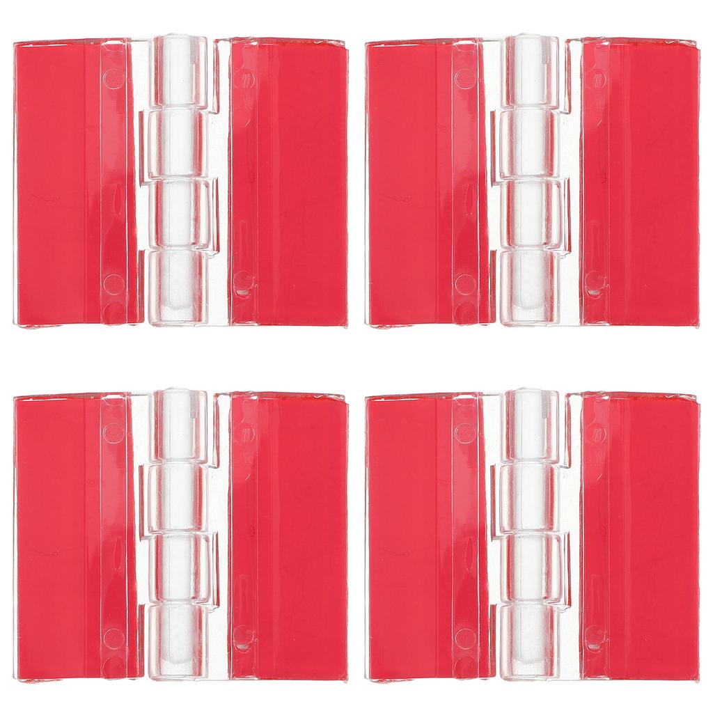 4Pcs Clear Acrylic Self Adhesive Hinges Flexible Replacement for Small Box Cabinet Drawer Door Furniture Small Hinges
