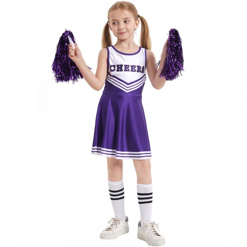 Girls Cheerleading Uniform Kids Sports Day Performance Dress School Cheer Outfit Children