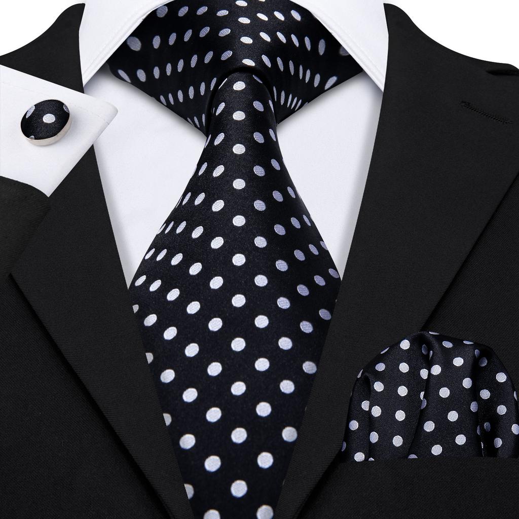 Hi-Tie Fashion Mens Wine-Red Paisley Necktie Hanky Cufflinks for Business Wedding