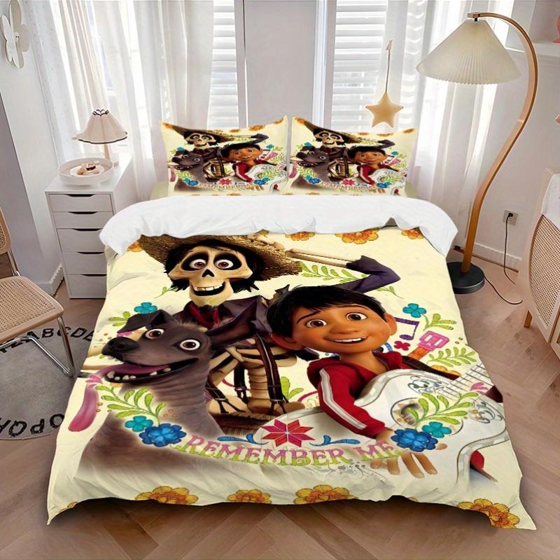 3pcs Coco Remember Me Quilt Cover Set - Soft & Comfortable Polyester Fabric, All-Season Breathable Comforter Set For 1 Quilt Cover & 2 Pillowcase