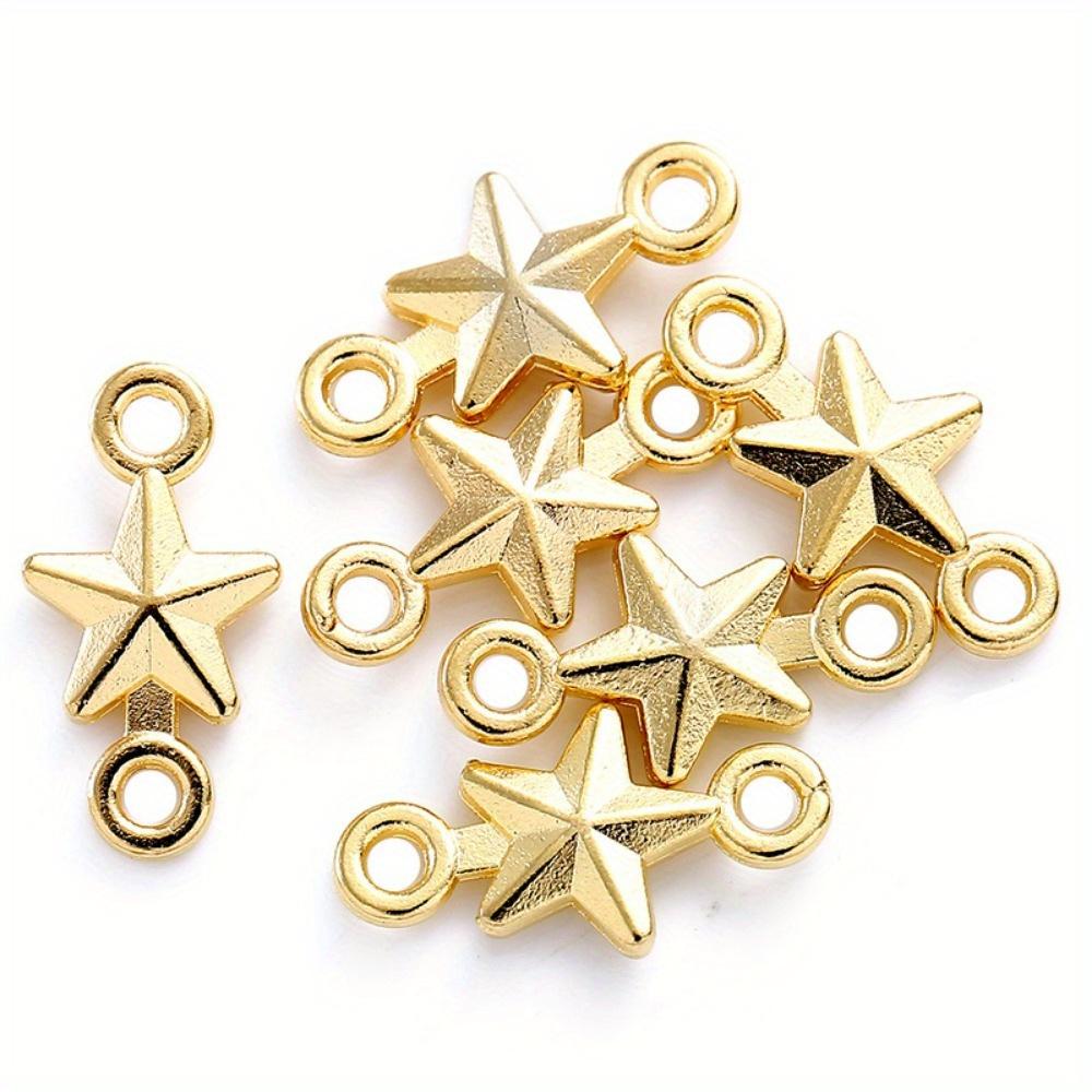 100 шт./пакет Мини-соединитель в виде пятиконечной звезды Подвески-шармы ручной работы DIY для браслета, ожерелья 15x7 мм