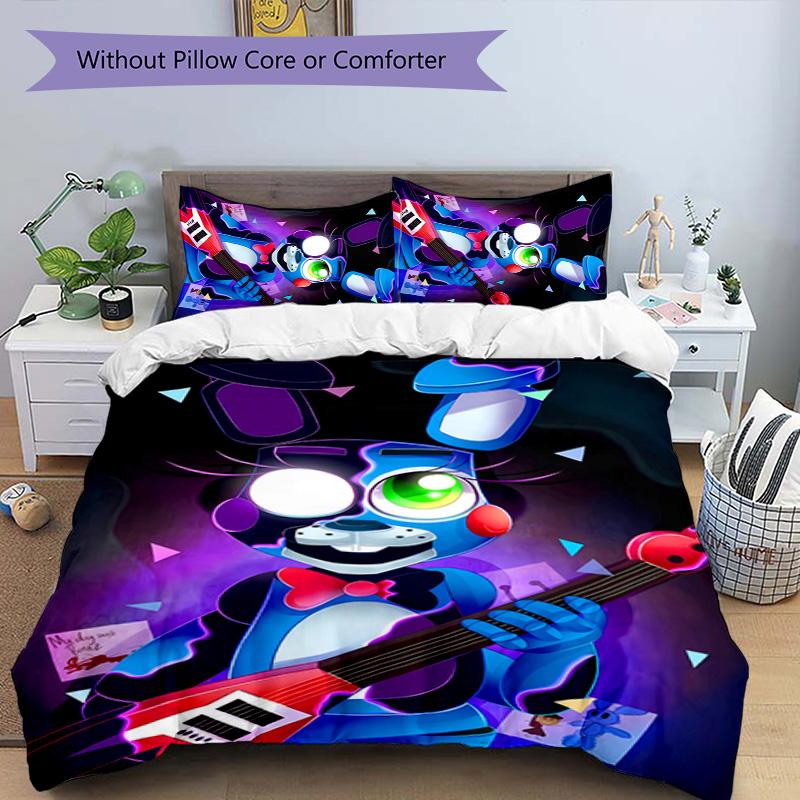 3pcs Five Nights at Freddy's pattern bedding set duvet cover set includes duvet cover &pillowcases, perfect all season bedroom decoration & gift
