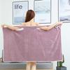 Coral Fleece Women's Bath Skirt Is Soft and Thickened Absorbent Cute Bow Pocket Can Be Worn Suspenders Bath Towels Beach Towels
