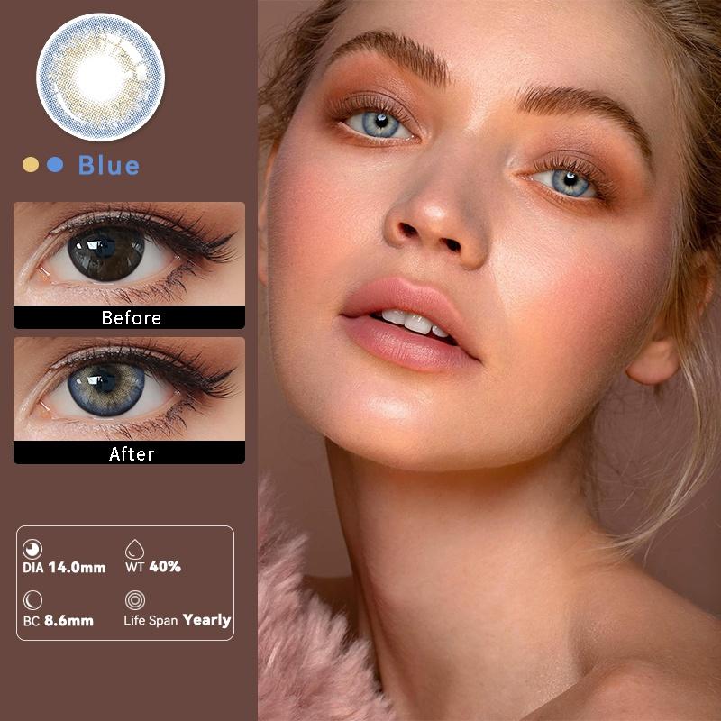 Colored Contact Lenses 2pcs Cosmetic Contacts Yearly with Case