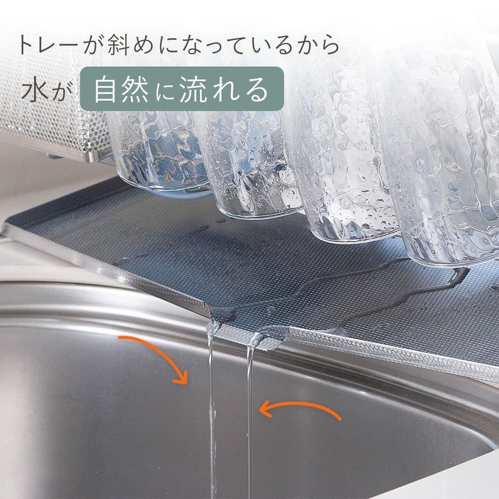 Shimomura Kikaku Подставка для сушки посуды на 3–4 персоны, в которую можно положить посуду. Поддон над раковиной, на котором не видно известкового налета. Подходит для различных