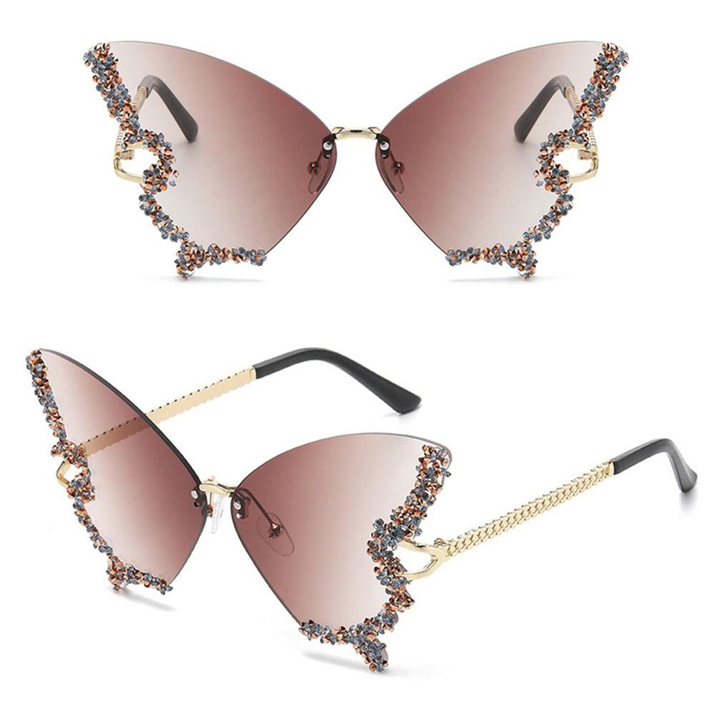 Diamond Oversized Ladies Shades Purple Sunglasses for Women Bling Sun Glasses Butterfly Sunglasses