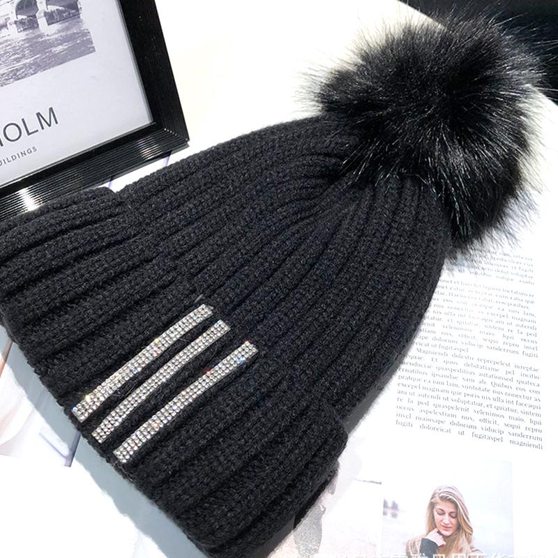 Зимние женские шапки-бини, шапки-бини из искусственного меха для мам и детей, шапки для девочек и мальчиков, теплые вязаные помпоны, женские шапки для подростков и девочек, шапки-бини