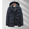 Autumn and Winter New Down Jacket Men's Medium and Long Hooded Down Jacket Cold and Warm Casual Middle-aged Down Jacket