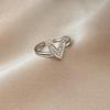 Korean Trend Double-Layer Heart Ring for Women - Luxurious and Dazzling Diamond Index Finger Accessory