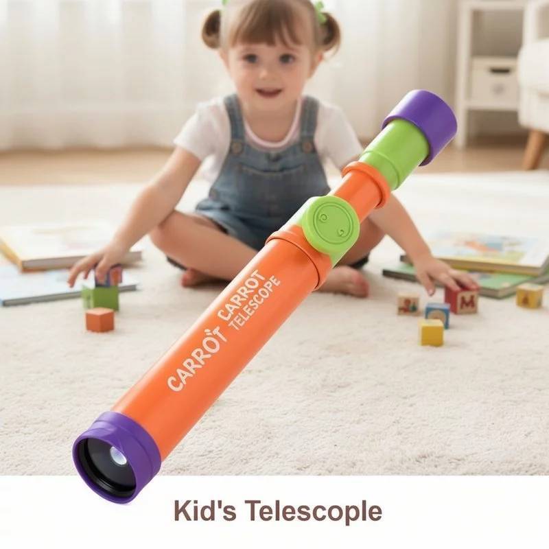 Childrens Cartoon Carrot Binoculars With Adjustable Focus For Outdoor Exploration And Learning