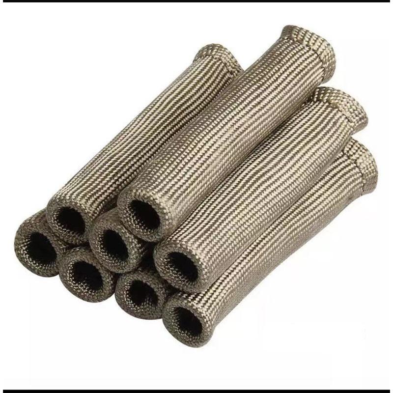 8Pcs High Temperature Resistant Spark Plug Wire Protector Fiberglass Heat Shield Tube Turbo Heat Insulation Cover Car Modification Parts