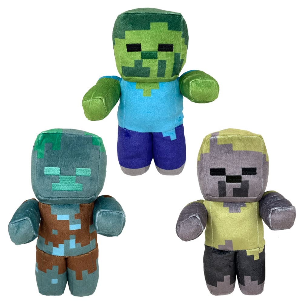 Character Popular Enemy Mob Stuffed Toys Now Available Stuffed Toys Zombie Drowned Husk All 3 Types Set Official Goods 22cm Approx.