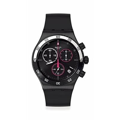 Swatch MAGENTA AT NIGHT NEW IRONY CHRONO Наручные часы YVB413 Черные