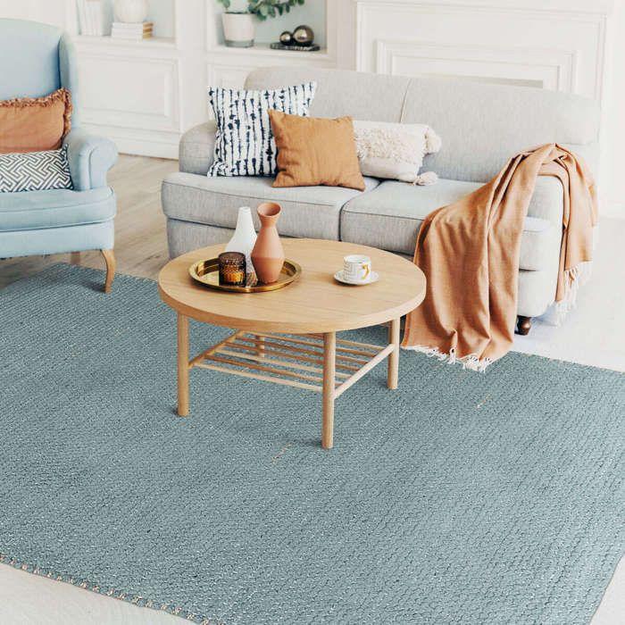 Tapis artisanal en jute et coton chenille gris clair 160x230