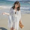Women's Long White Swimsuit Coverup: Water-Friendly, Loose Fit, Perfect for Beach and Hot Springs.