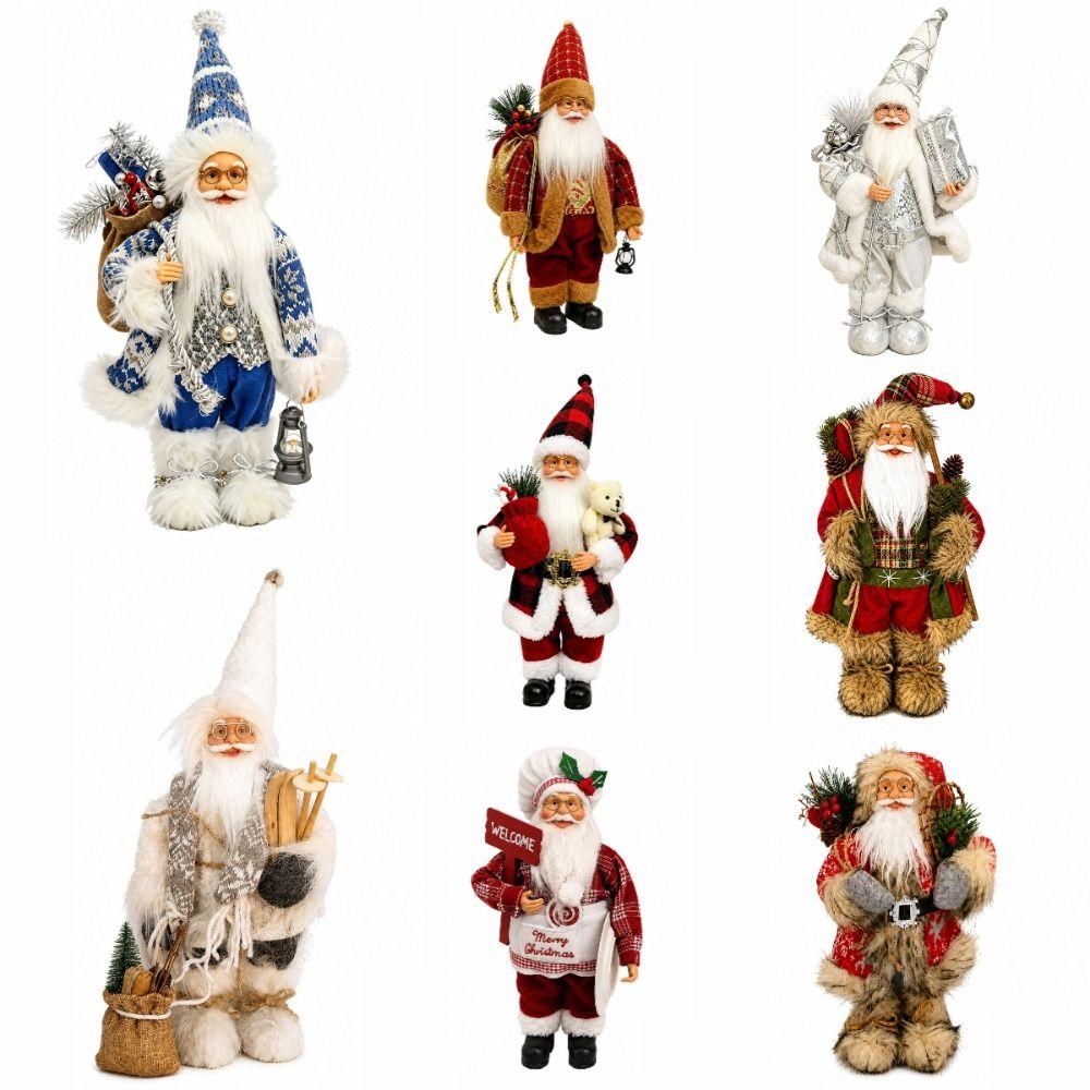 Creative Standing Santa Doll Cute Large Santa Figurine Christmas Ornament Birthday Gifts