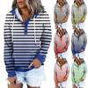 Womens Hooded Button Collar Drawstring Hoodies Pullover Sweatshirts Casual Long Sleeve Tops Shirts