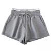 Letter Webbing Double Waist Head Fake Two Sports Shorts Women's Summer Fashion Casual A-line Hot Pants