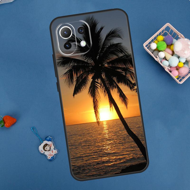 Summer Beach Sunset Palm Tree Case For POCO F5 X3 X5 Pro X4 F4 GT C40 M5s F3 Cover For Xiaomi 13 12 Lite 12T 11T Pro 12X