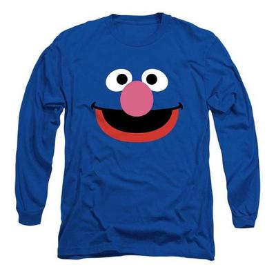 Sesame Street Унисекс футболка с длинным рукавом с лицом Гровера для взрослых
