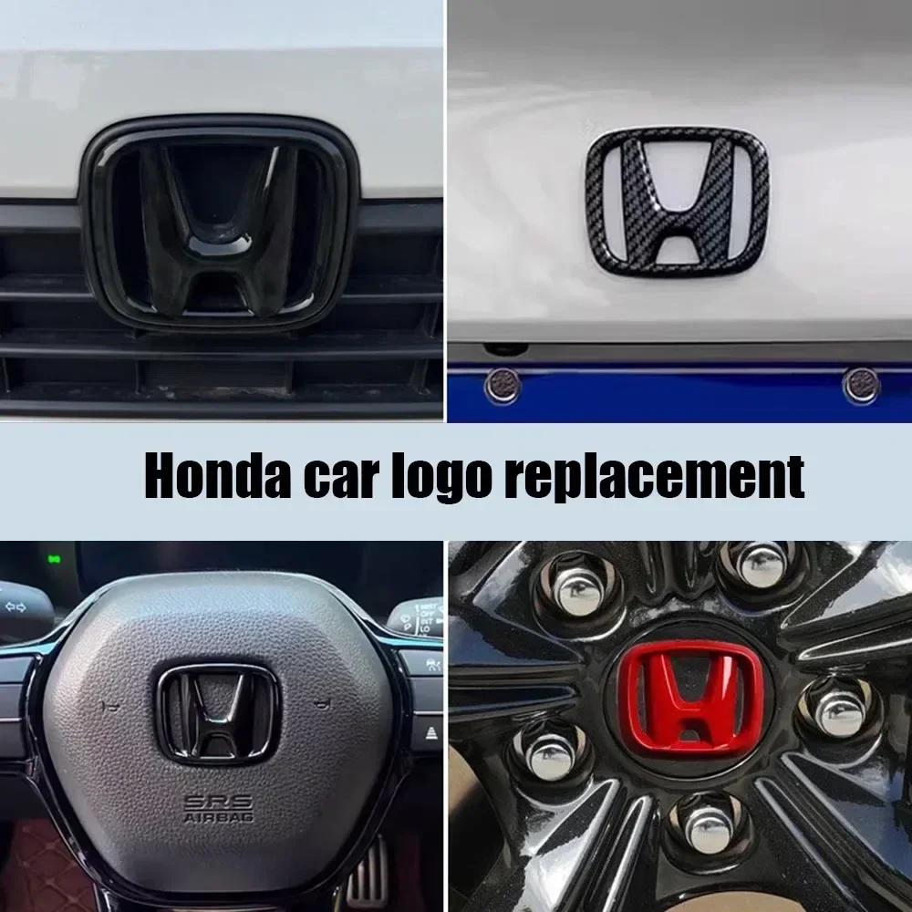 AQF1 Car Modification Suitable for Honda 10th Accord/Civic Black Red Front Logo Covered Rear Logo Steering Wheel Modification Decor