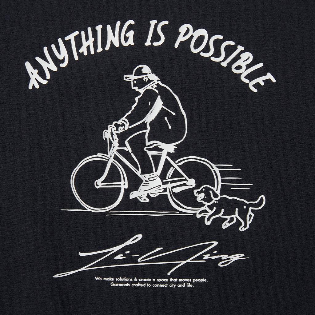 Li Ning Спортивная серия Тренд Буква Круглый вырез Дышащая Универсальная Свободная Футболка с коротким рукавом Унисекс Топы Темно-темно-синий AHSV201-3