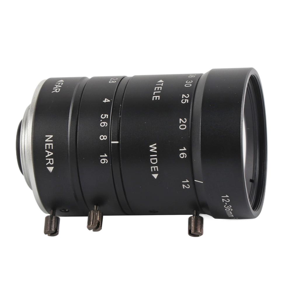 8MP 12‑36mm F2.8 Zoom Lens C Mount 2/3 Inch Low Distortion Manual Aperture Focusing Big View Zoom Le