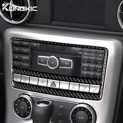 Для Mercedes Benz SLK R172 2011 2012 2013 2014 2015 2016 Накладка-наклейка на панель центральной консоли CD из настоящей мягкой углеродной ткани