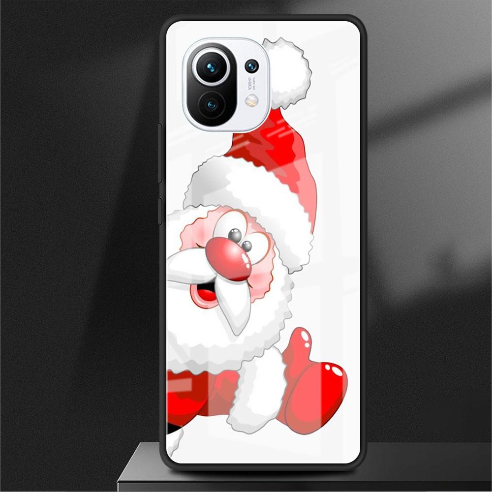 Рождественский стеклянный чехол с рисунком снеговика для Xiaomi Poco X3 NFC 11 Lite 11T F3 M3 Redmi Note 11 10 9 8 Pro 10S 9S 9A 9C, чехол для телефона