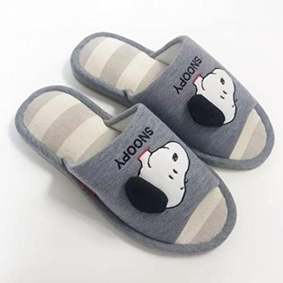 Тапочки Snoopy Memory Foam Серые M [Nippon Slippers]