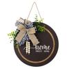 Elegant Spring Leopard Print Bow Welcome Door Sign With Wood Beads For Cottage Style