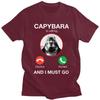 Capybara Is Calling And I Must Go Tshirt for Unisex Short Sleeves T Shirt Fashion Tshirts Pure Cotton Tees Birthday Gift
