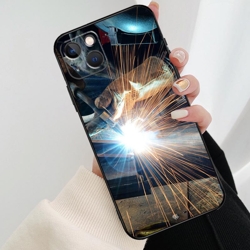 Welder Welding Hot Metal Worker Phone Case For iPhone 17 Pro Max 14 13 12 11 15 16 Pro Max mini 15 16 Plus 16e 17 Air Cover