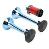 Dual Trumpet Air Horn Kit with Compressor 130dB 530 680Hz 12V Universal for Truck Car SUV Yacht