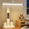 LED Soat Stol Chirog'i USB Zaryadlanuvchi Dimmilanuvchi Stol Chiroqlari Yig'iladigan Ko'zni Himoya Qiluvchi Stol Ustidagi O'qish Tungi Chiroqlari O'qish Yoritgichi