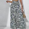 Женские брюки-клеш с богемным цветочным принтом, брюки с высокой талией для весны и лета