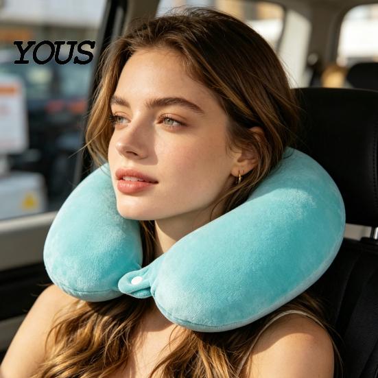 Подушка из пены с эффектом памяти, дорожная подушка для шеи, подголовник U-образной формы для самолета, съемная бархатная наволочка, для автомобиля, мягкая поддержка, для сна в офисе, моющаяся